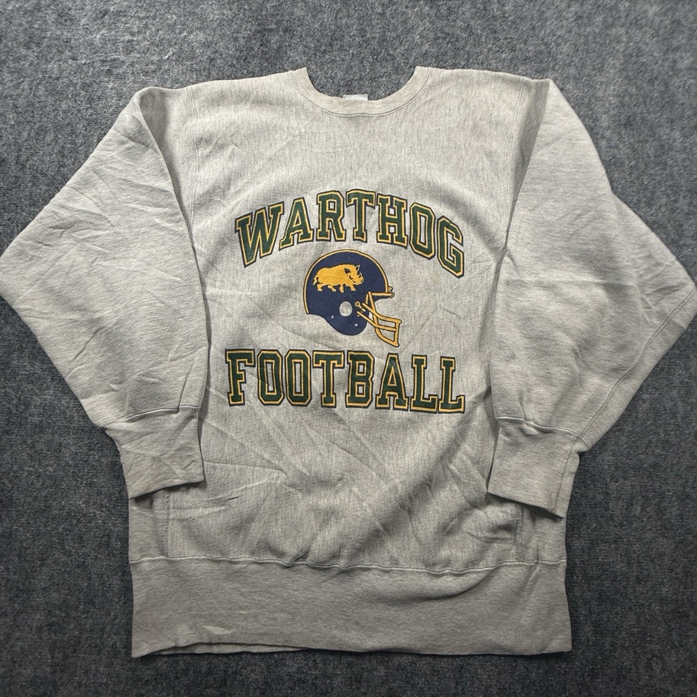 Vintage Champion Reverse Weave Sweatshirt Mens XL Gray Warthog Football 90s USA